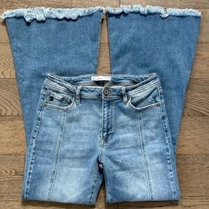 KanCan Frayed Hem Flare Jeans